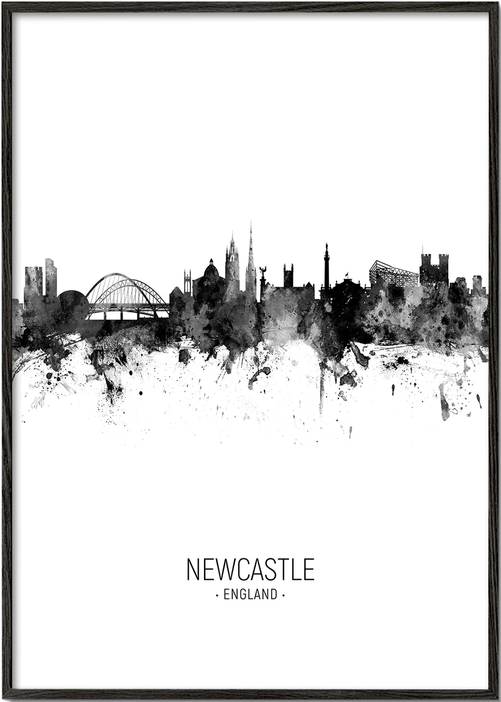 Bykunst Newcastle blæk-silhuet