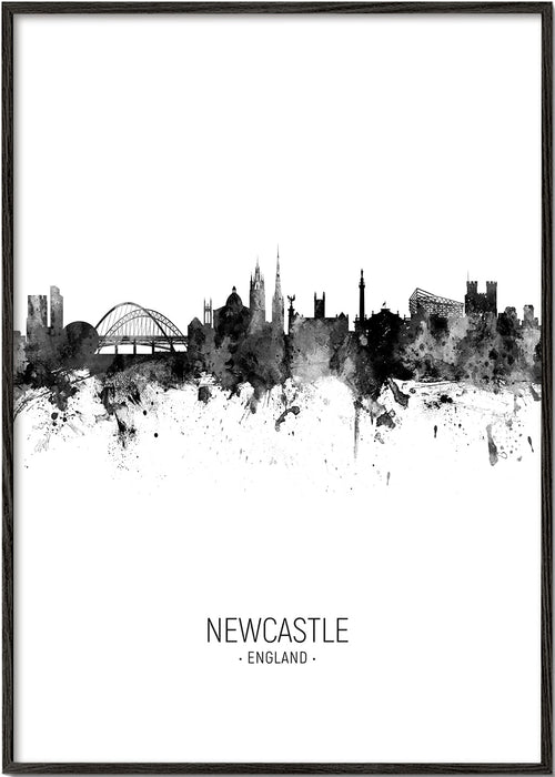 Bykunst Newcastle blæk-silhuet