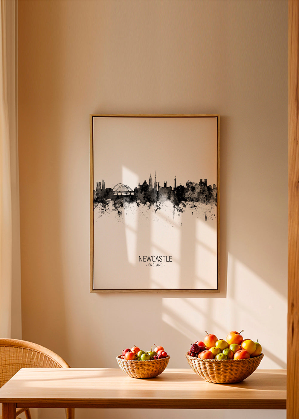 Bykunst Newcastle blæk-silhuet