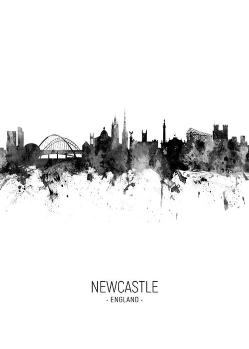 Bykunst Newcastle blæk-silhuet