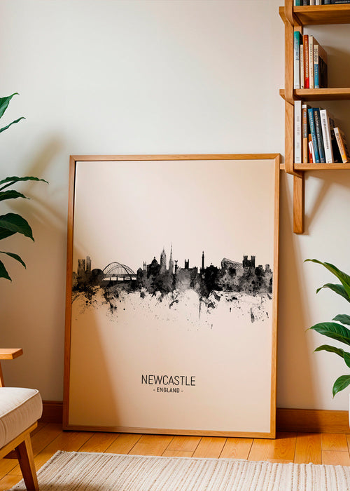 Bykunst Newcastle blæk-silhuet