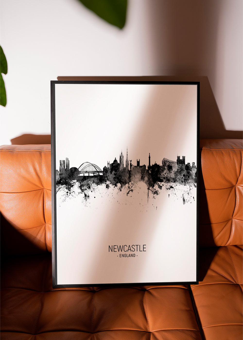 Bykunst Newcastle blæk-silhuet