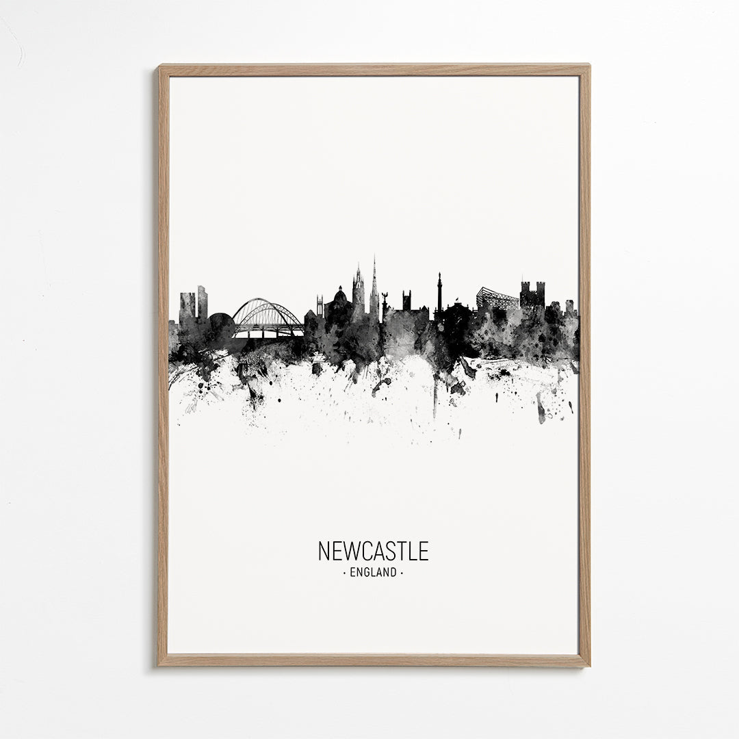 Bykunst Newcastle blæk-silhuet