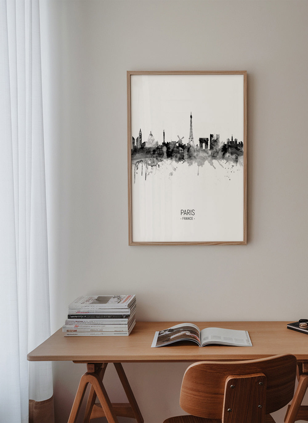 Køkkenkunst: Paris skyline i blæk