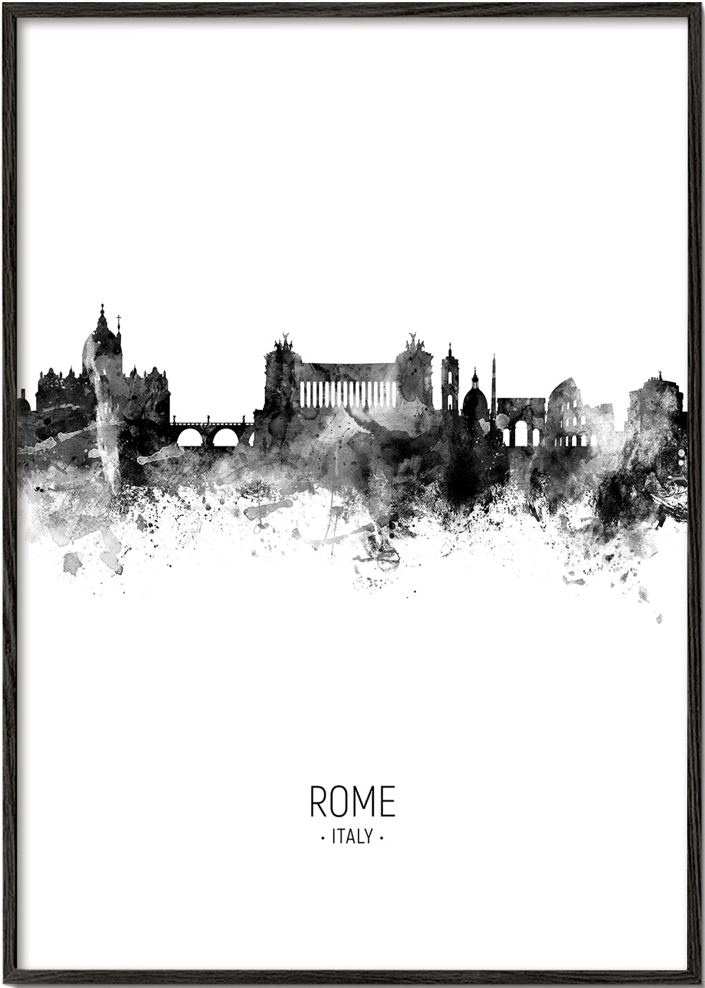 Rejseplakat Rom skyline blæk