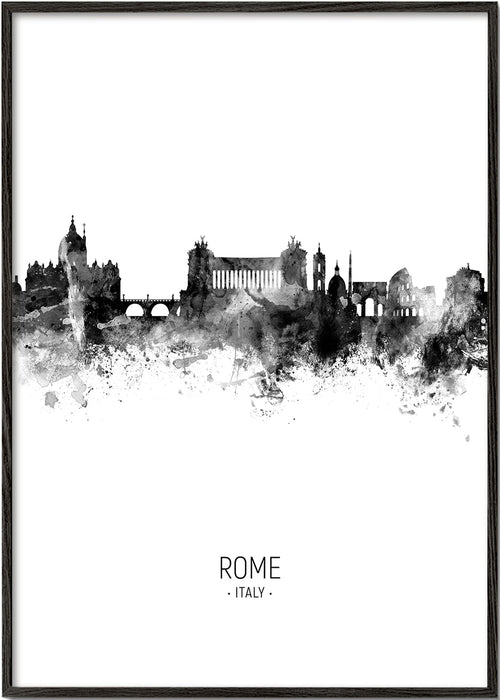 Rejseplakat Rom skyline blæk