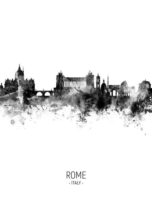 Rejseplakat Rom skyline blæk