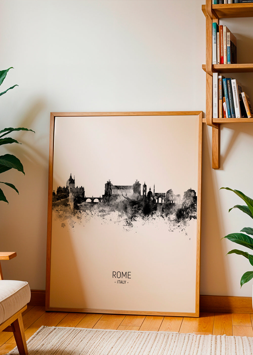 Rejseplakat Rom skyline blæk