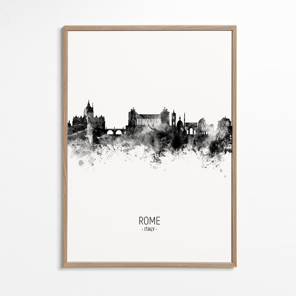 Rejseplakat Rom skyline blæk