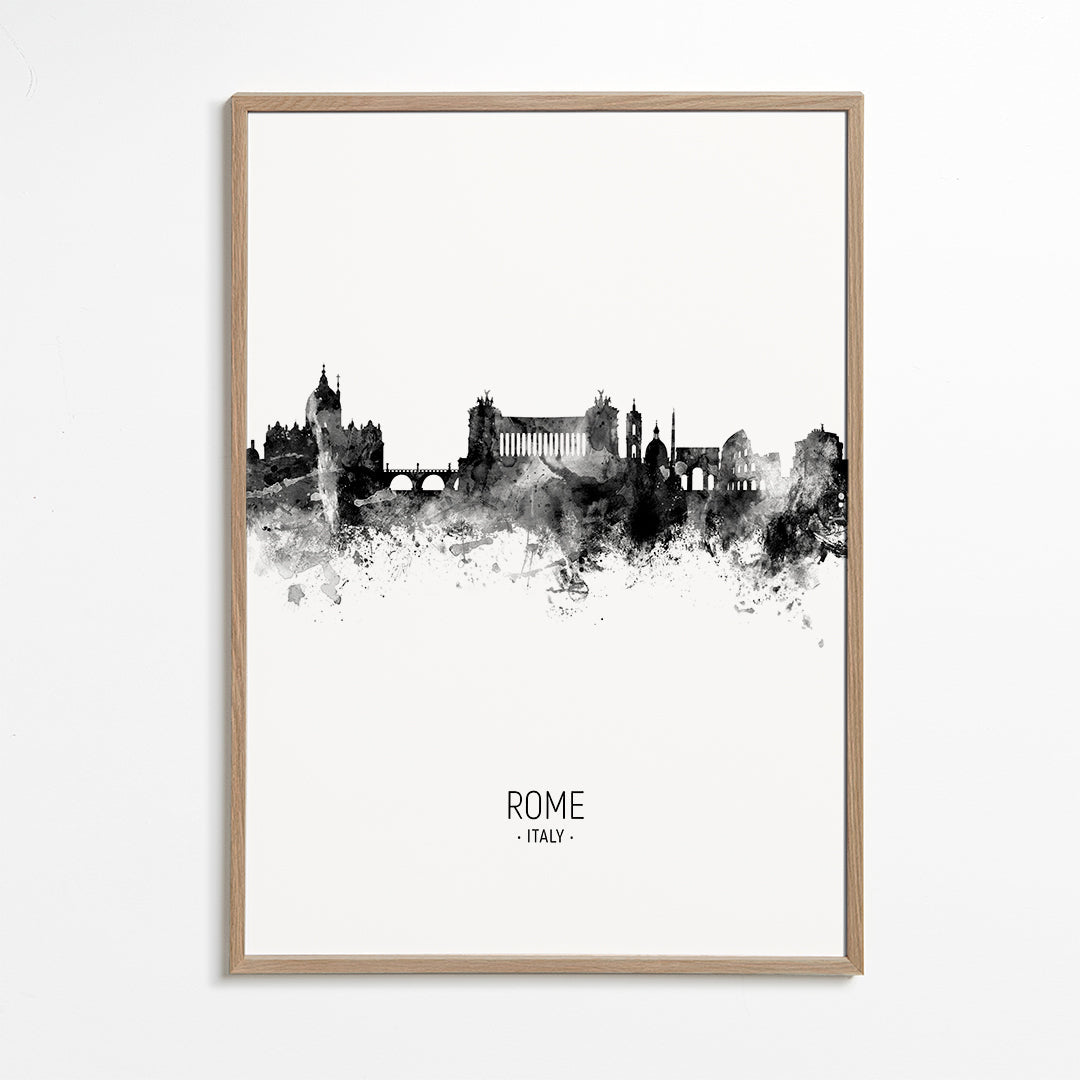 Rejseplakat Rom skyline blæk