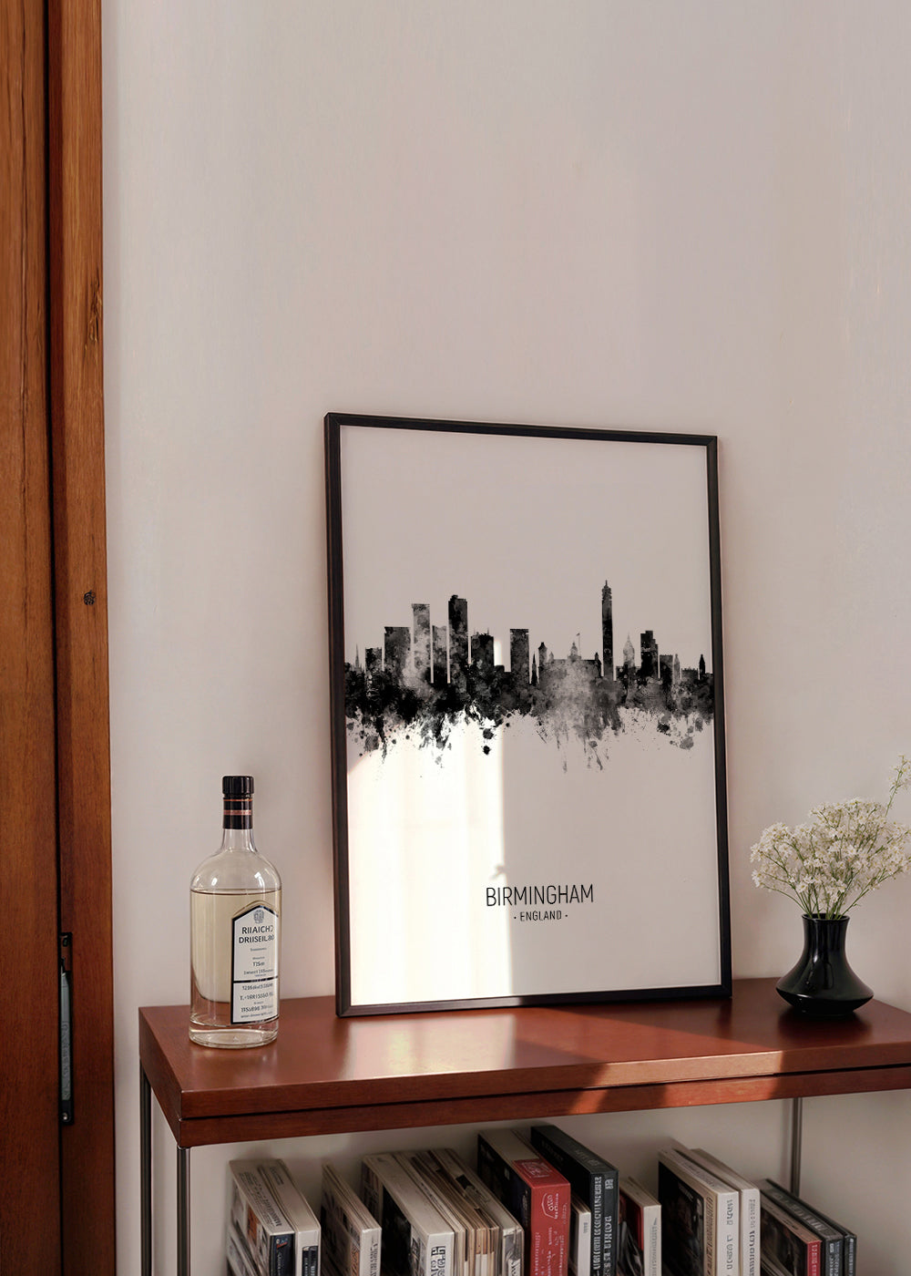 Køkkenkunst Birmingham skyline sort-hvid