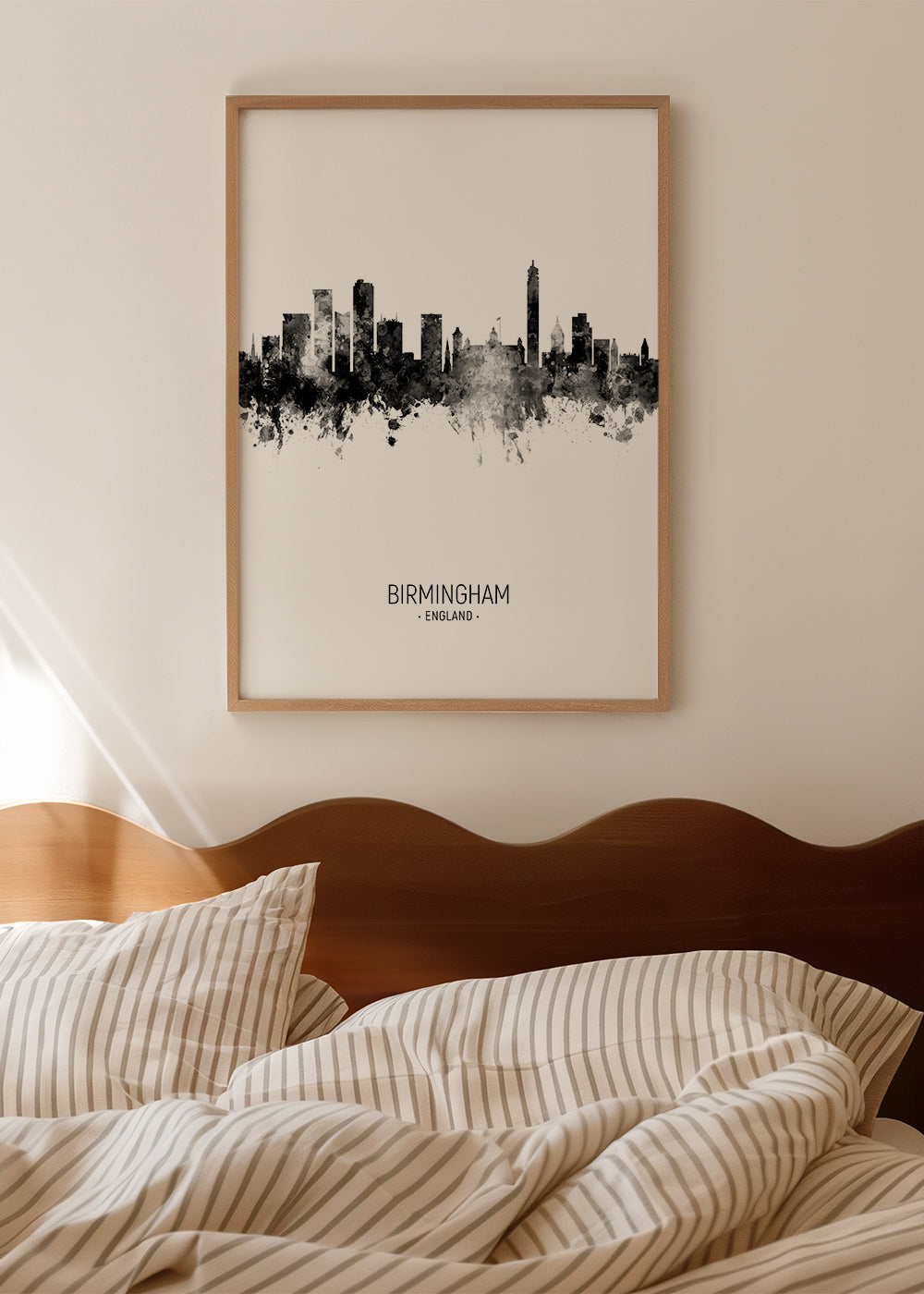 Køkkenkunst Birmingham skyline sort-hvid