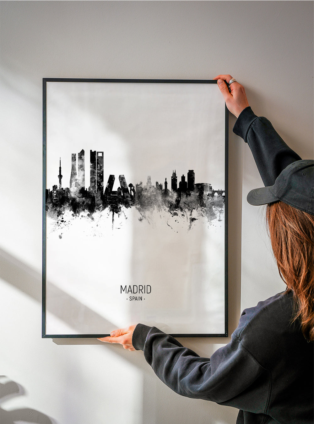 Køkkenkunst Madrid Skyline i blæk