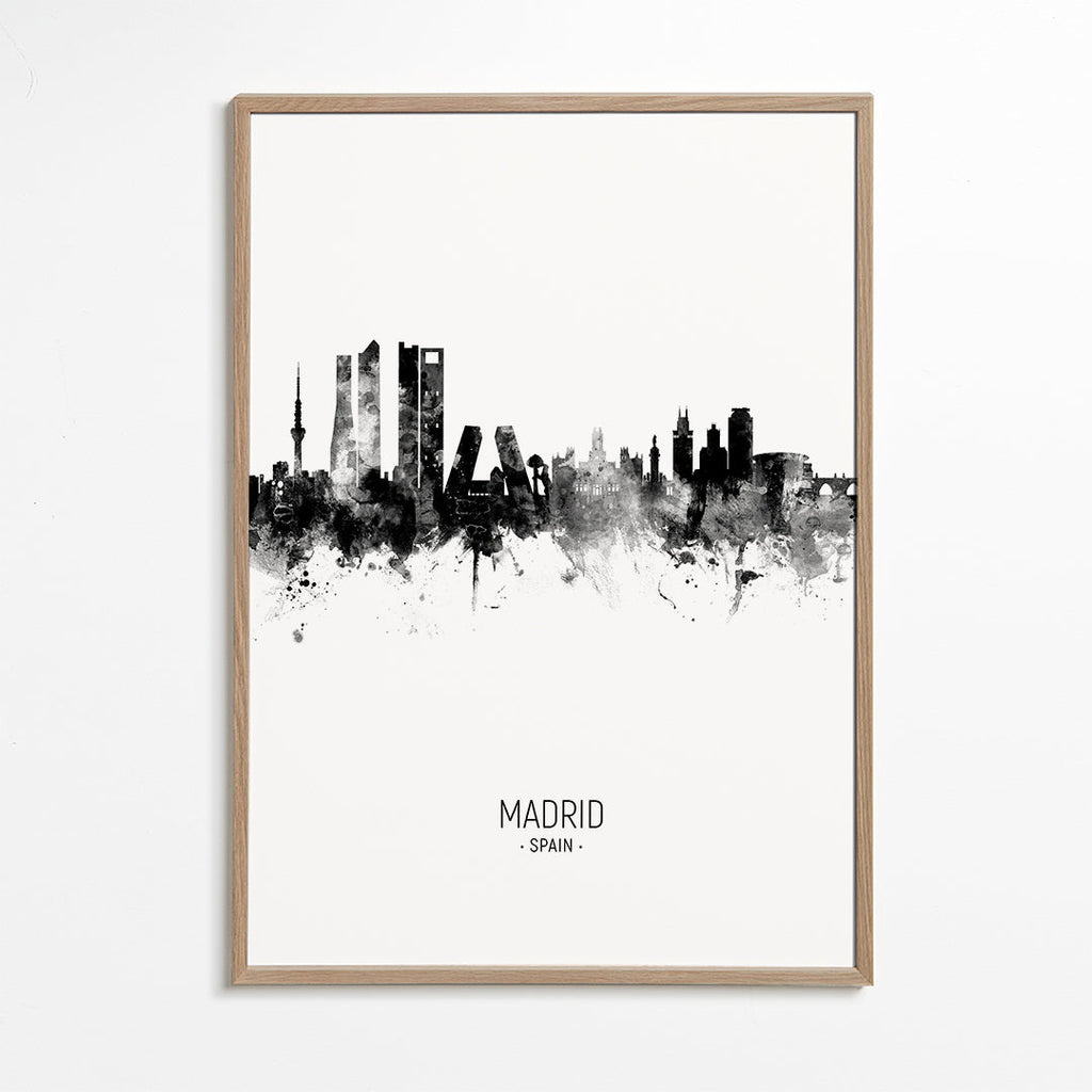 Køkkenkunst Madrid Skyline i blæk