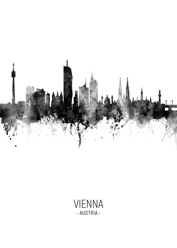 Køkkenkunst: Wien skyline i blæk