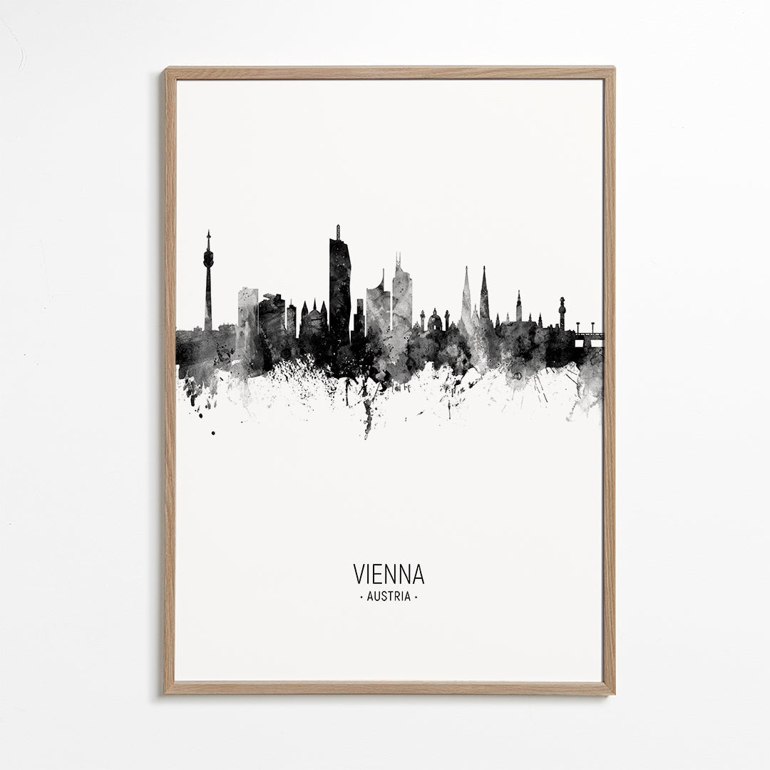 Køkkenkunst: Wien skyline i blæk