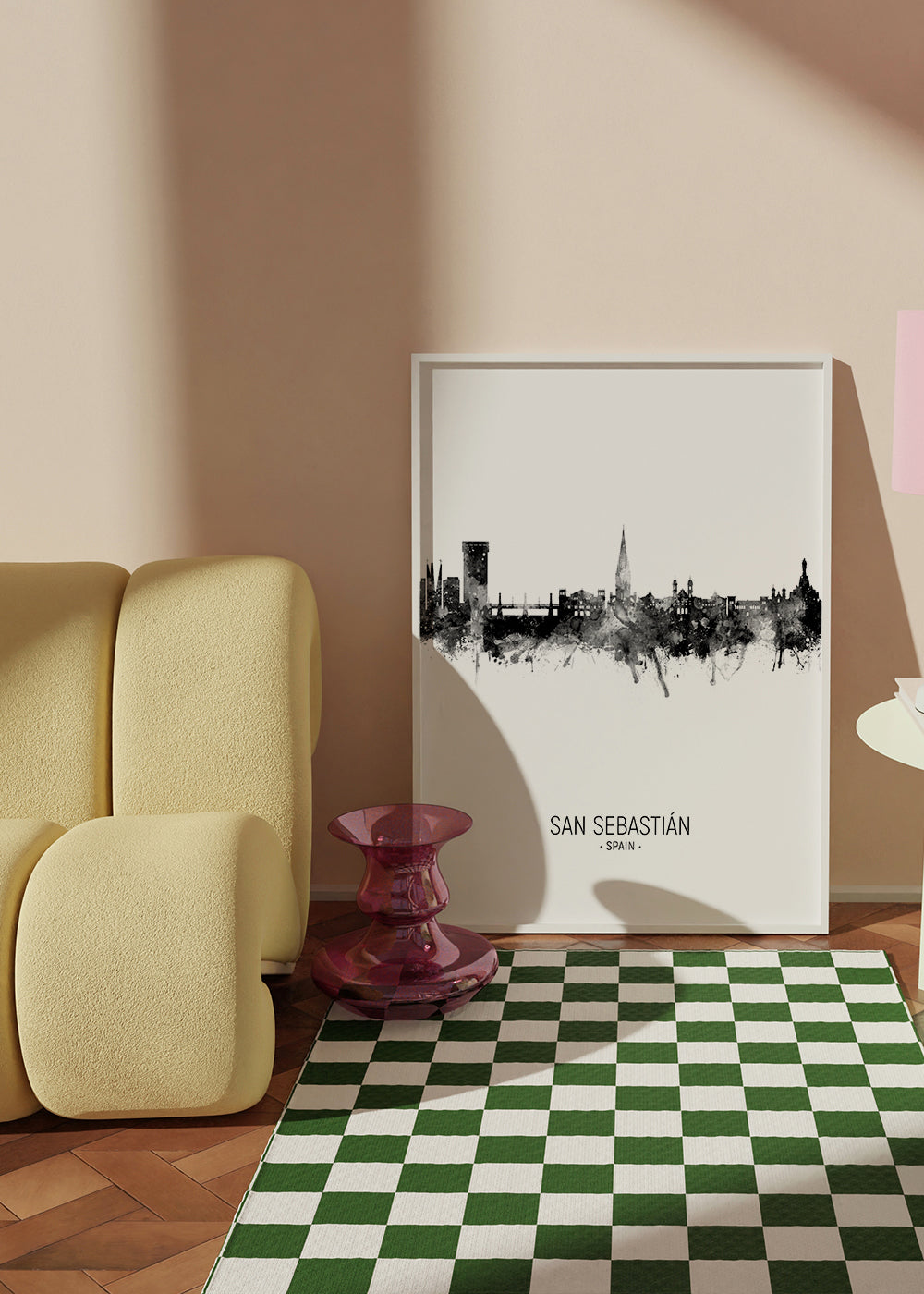 Byplakat: San Sebastián skyline i blæk