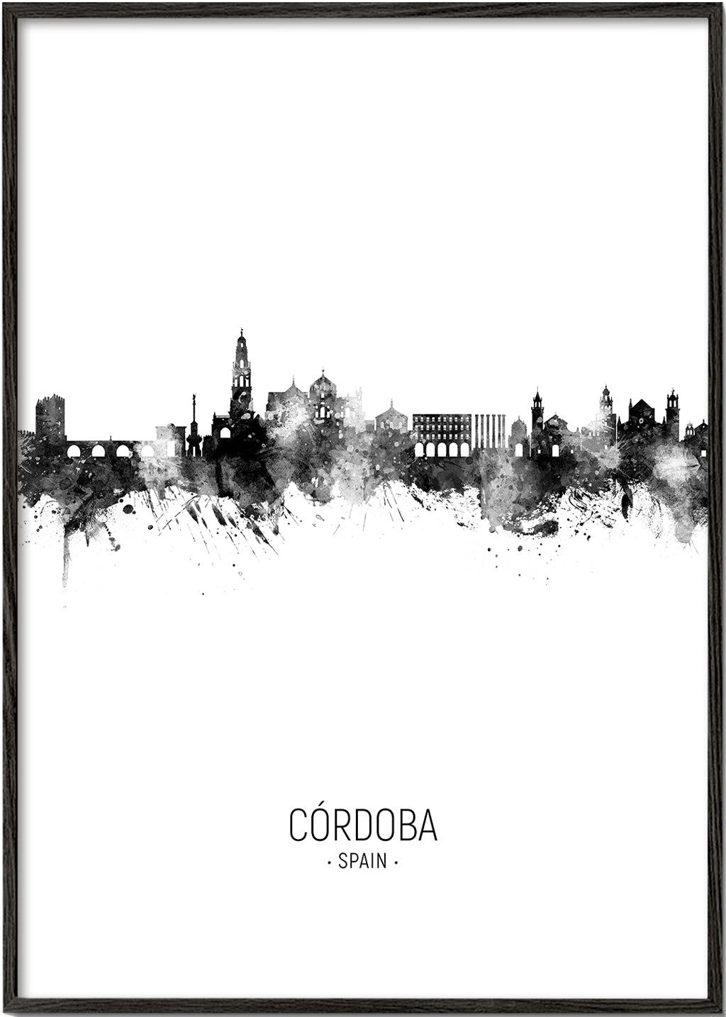 Cuadro de ciudades Córdoba skyline i blæk