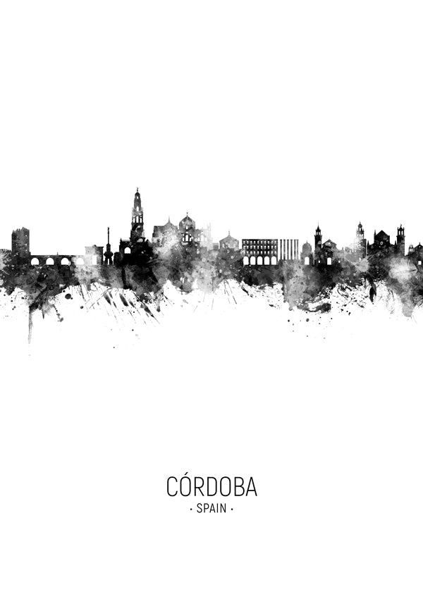 Cuadro de ciudades Córdoba skyline i blæk