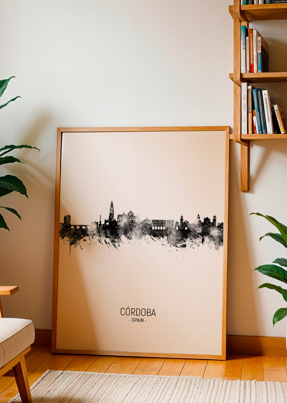 Cuadro de ciudades Córdoba skyline i blæk