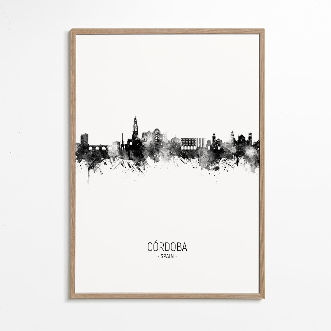 Cuadro de ciudades Córdoba skyline i blæk