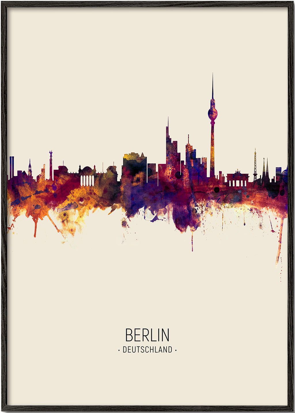 Bybillede Berlin i akvarel