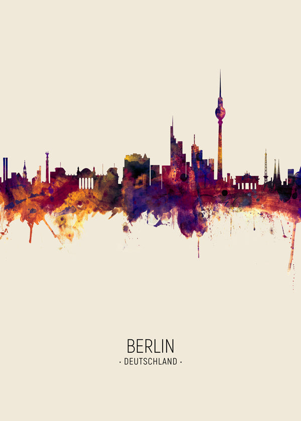 Bybillede Berlin i akvarel