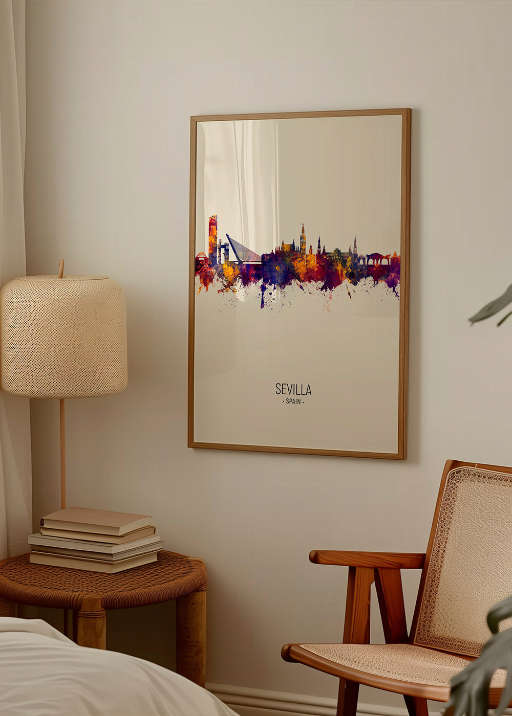 Byplakat med Sevillas skyline