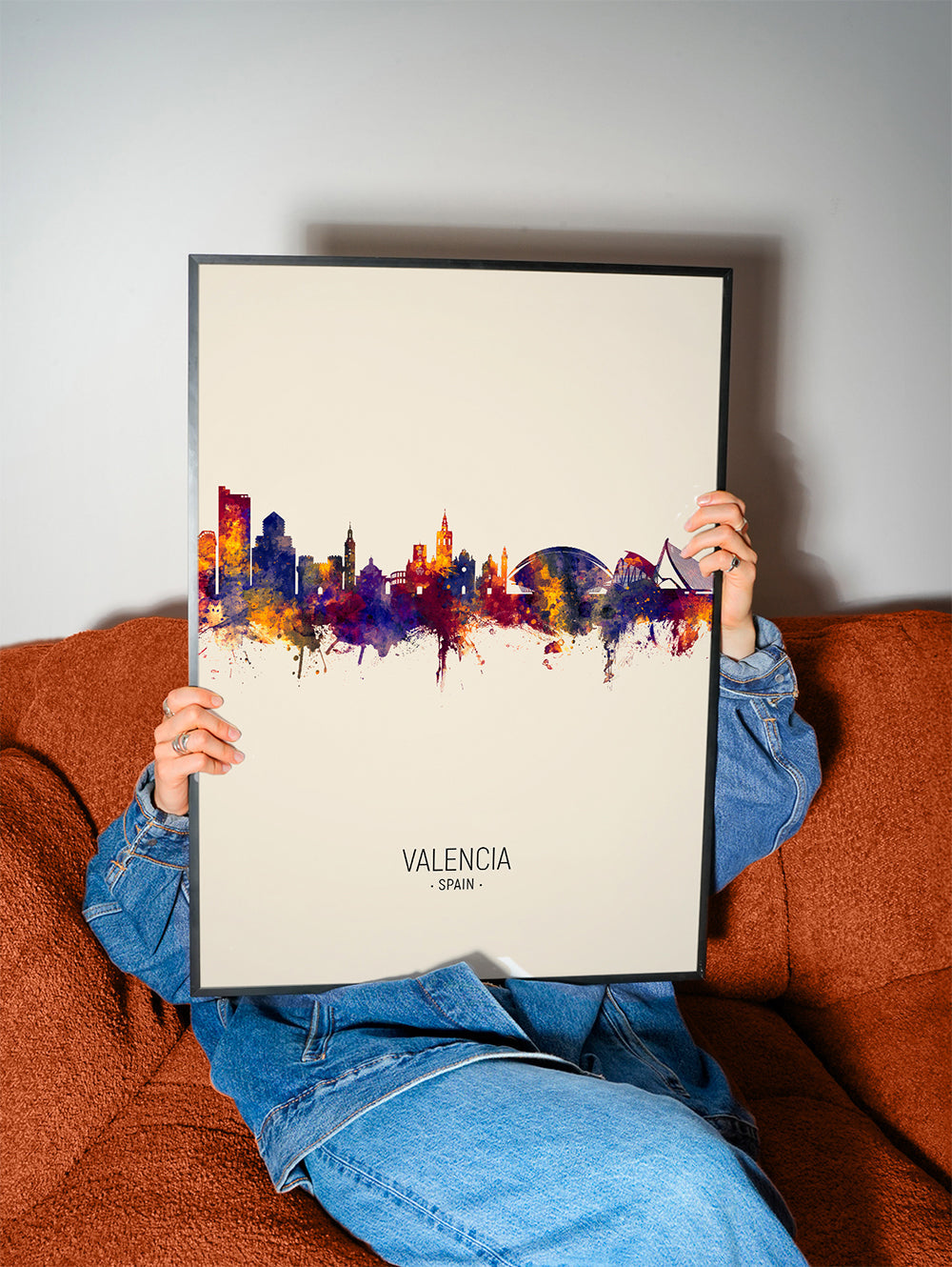 Køkkenkunst Valencia akvarel skyline