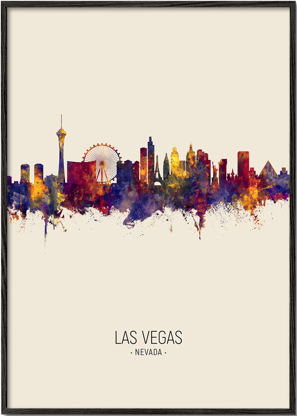 Byplakat Las Vegas akvarel