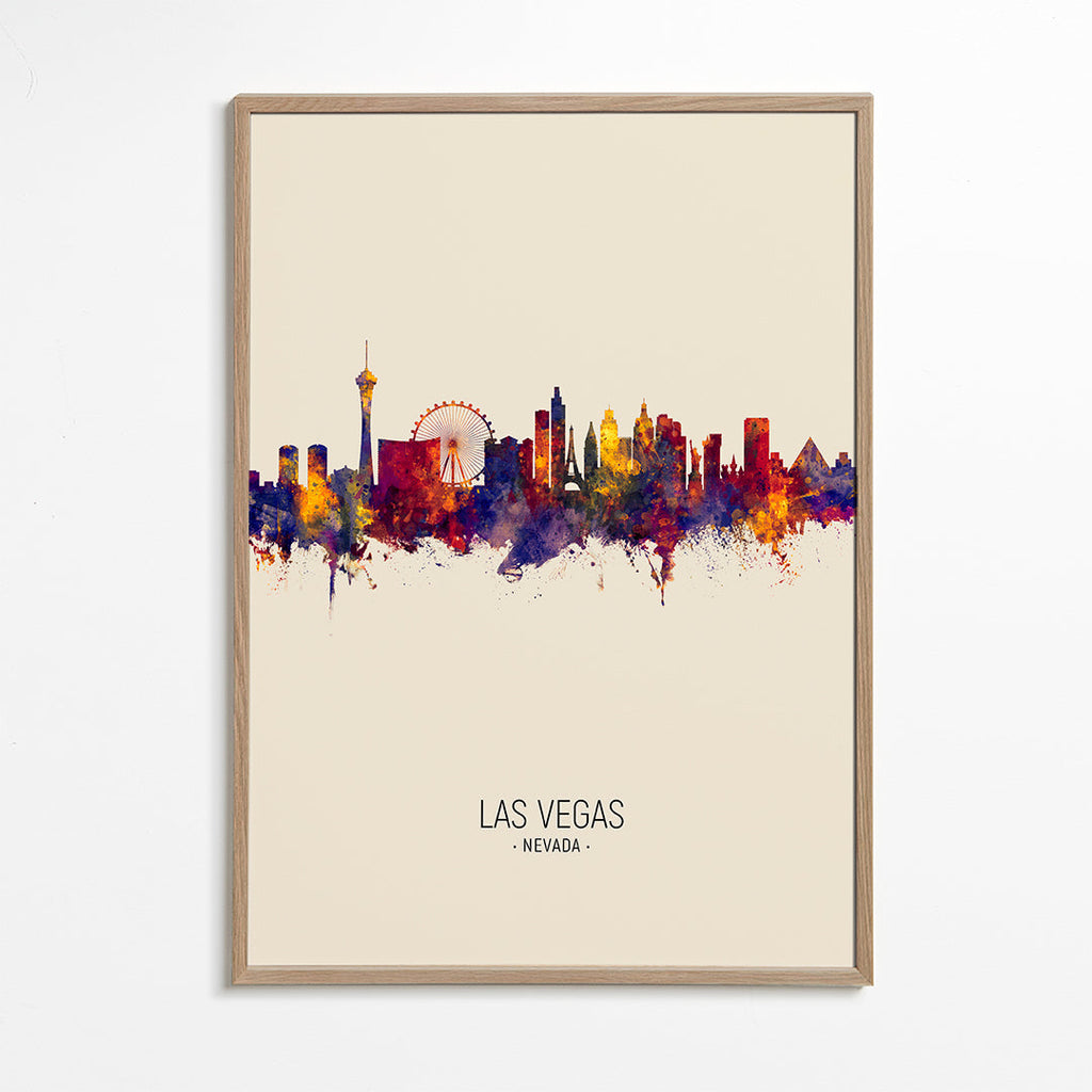 Byplakat Las Vegas akvarel