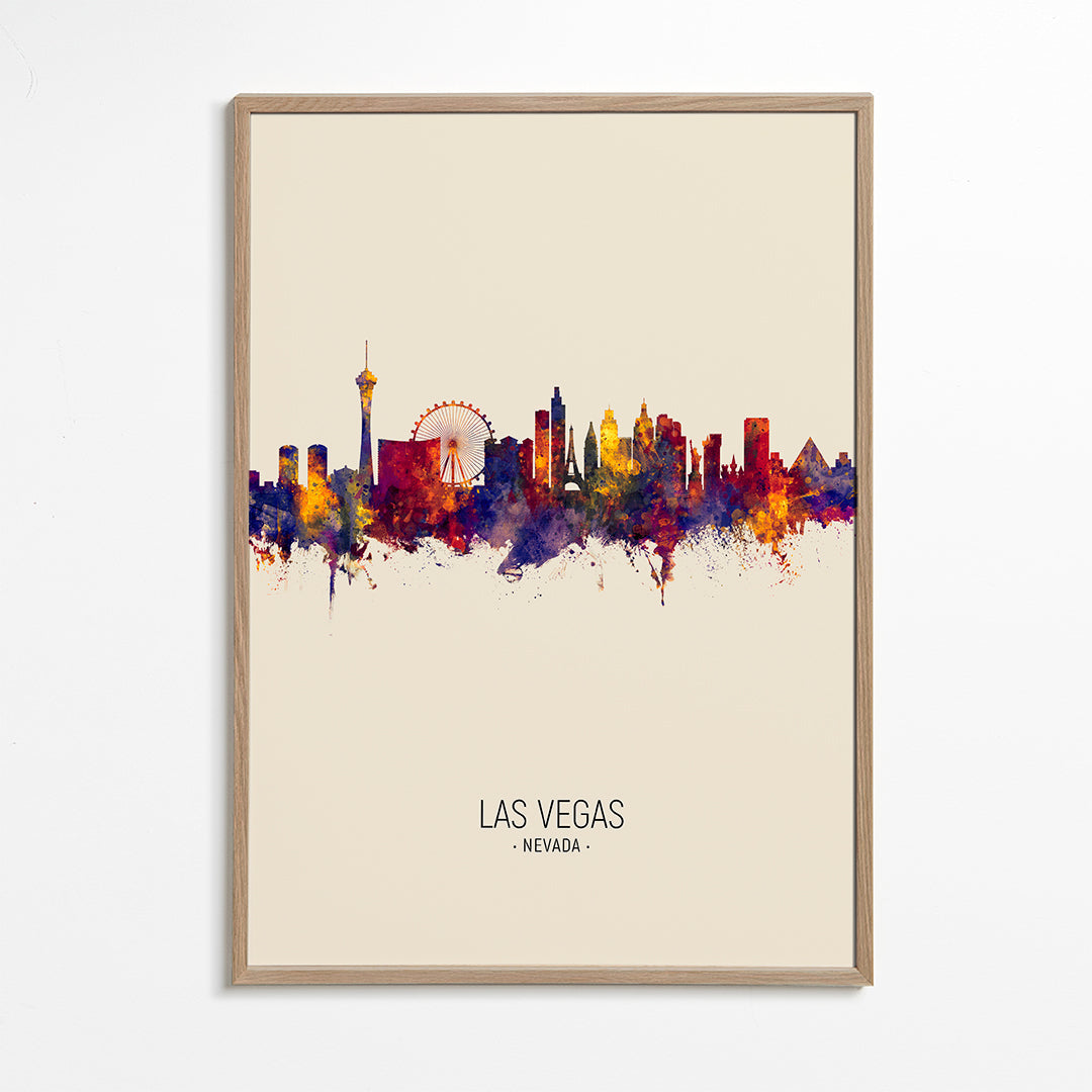 Byplakat Las Vegas akvarel