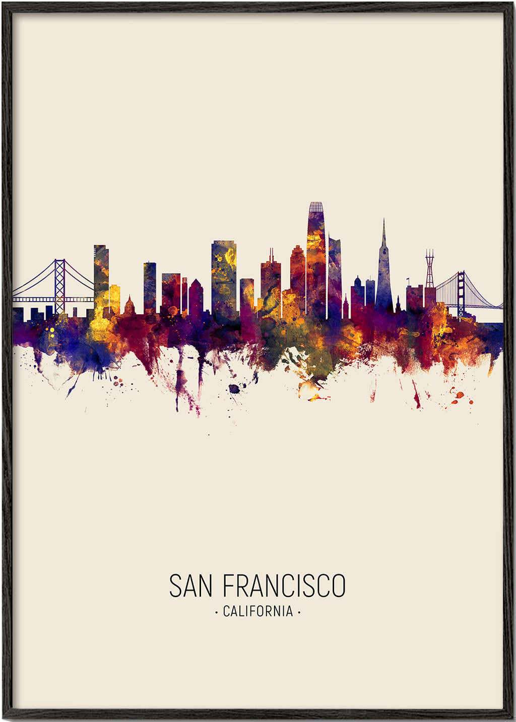 Byplakat San Francisco akvarel