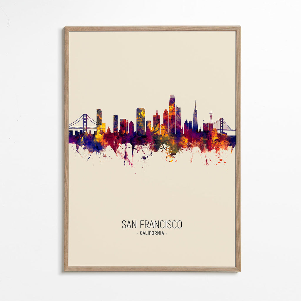 Byplakat San Francisco akvarel