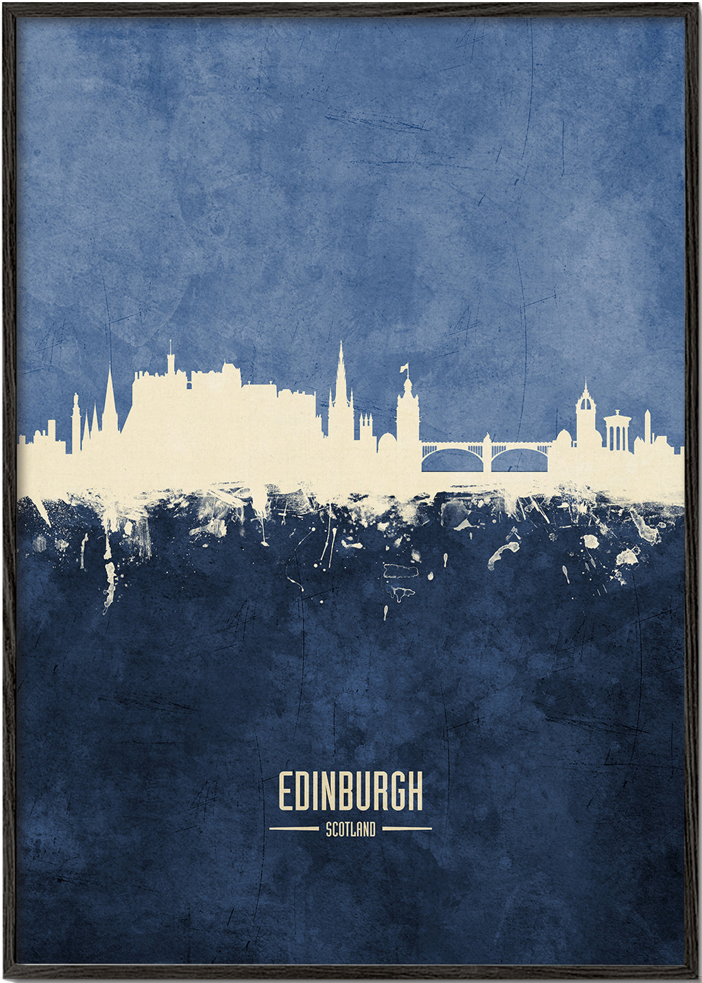 Køkkenkunst: Edinburgh skyline i blå