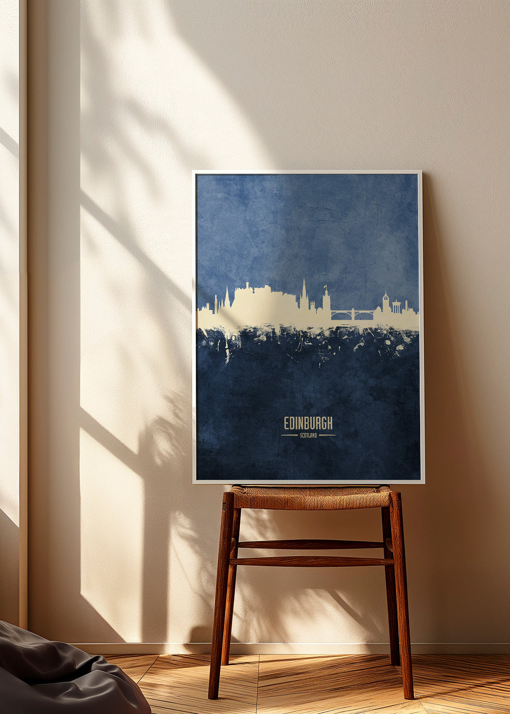 Køkkenkunst: Edinburgh skyline i blå
