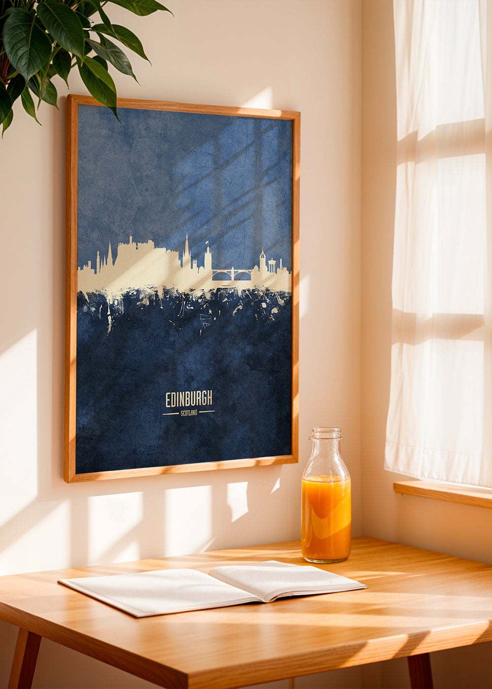 Køkkenkunst: Edinburgh skyline i blå