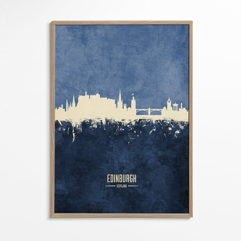 Køkkenkunst: Edinburgh skyline i blå