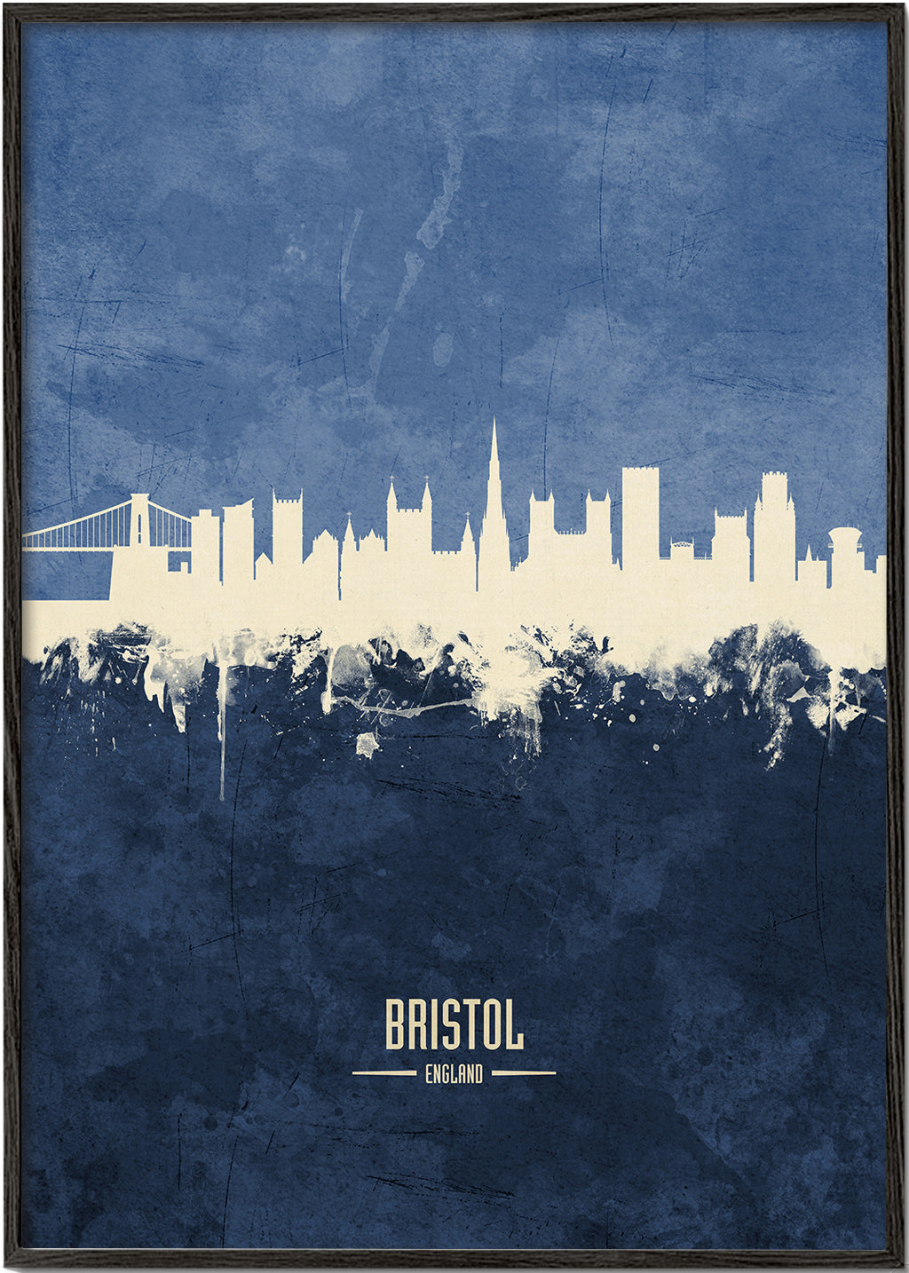 Køkkenkunst Bristol: blå skyline plakat