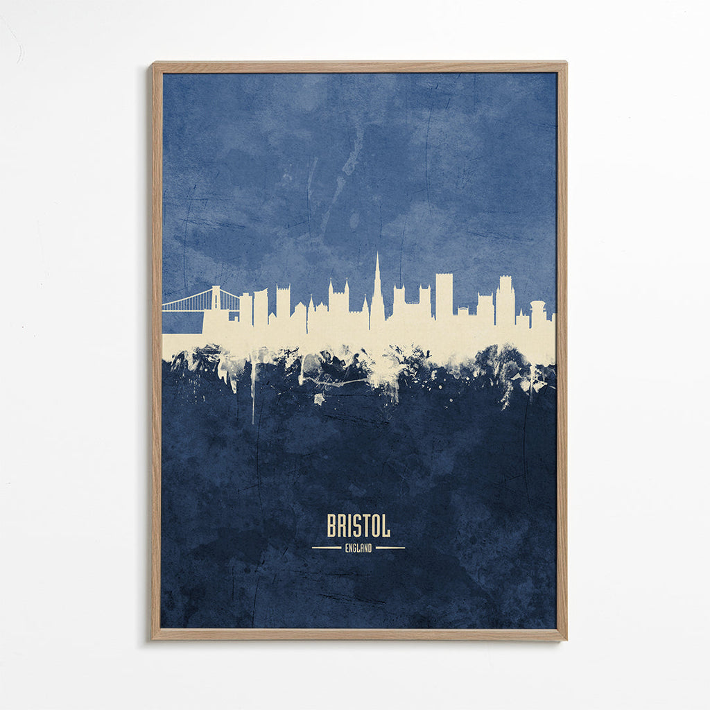 Køkkenkunst Bristol: blå skyline plakat