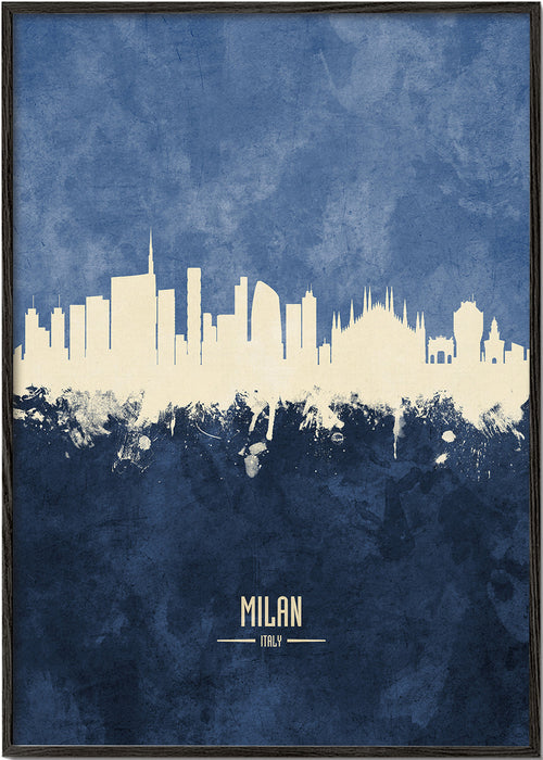 Køkkenplakat Milano i blå