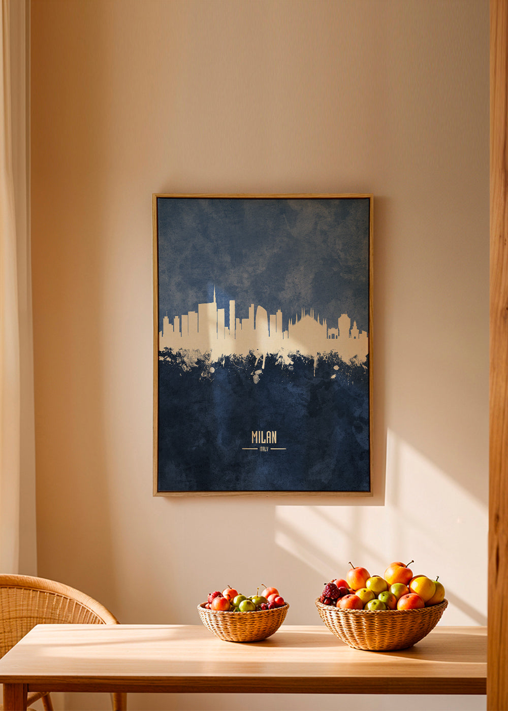 Køkkenplakat Milano i blå