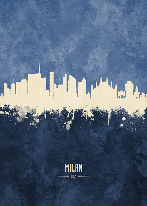 Køkkenplakat Milano i blå