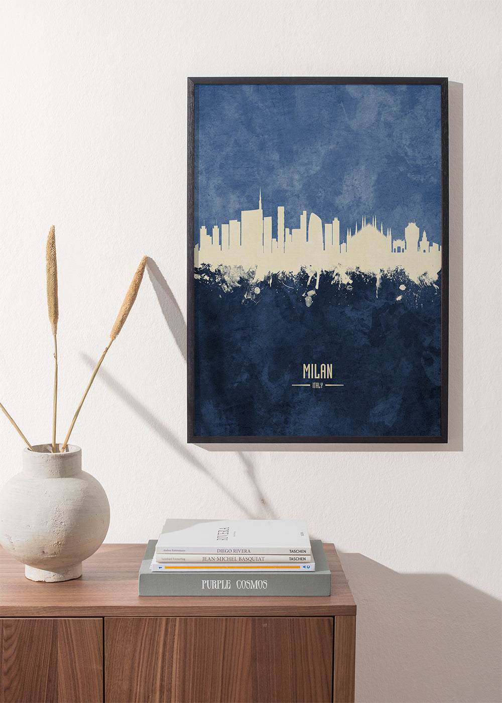 Køkkenplakat Milano i blå