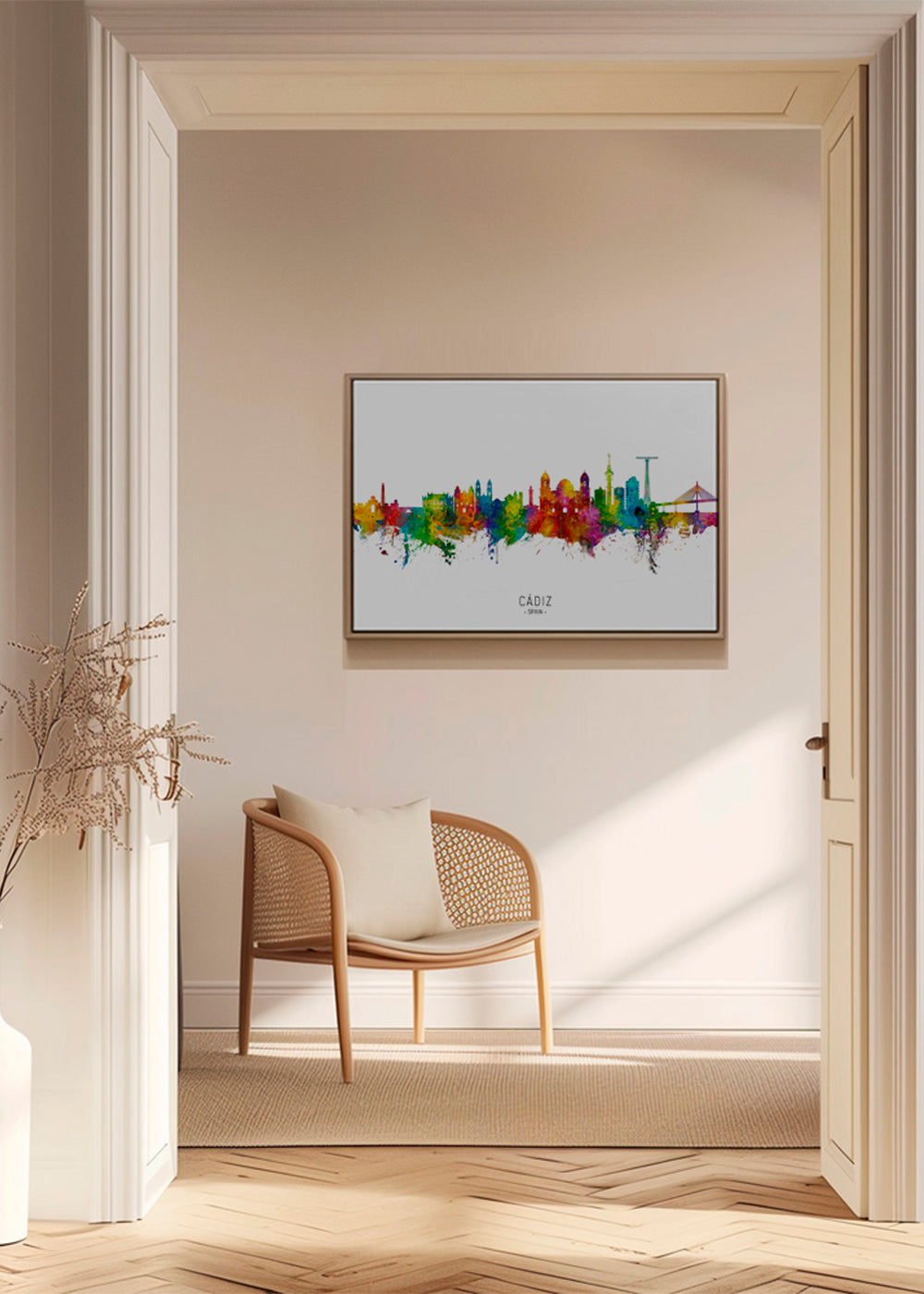 Køkkenkunst Cádiz farverig skyline