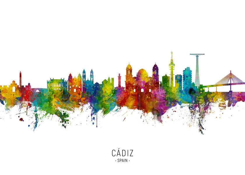 Køkkenkunst Cádiz farverig skyline