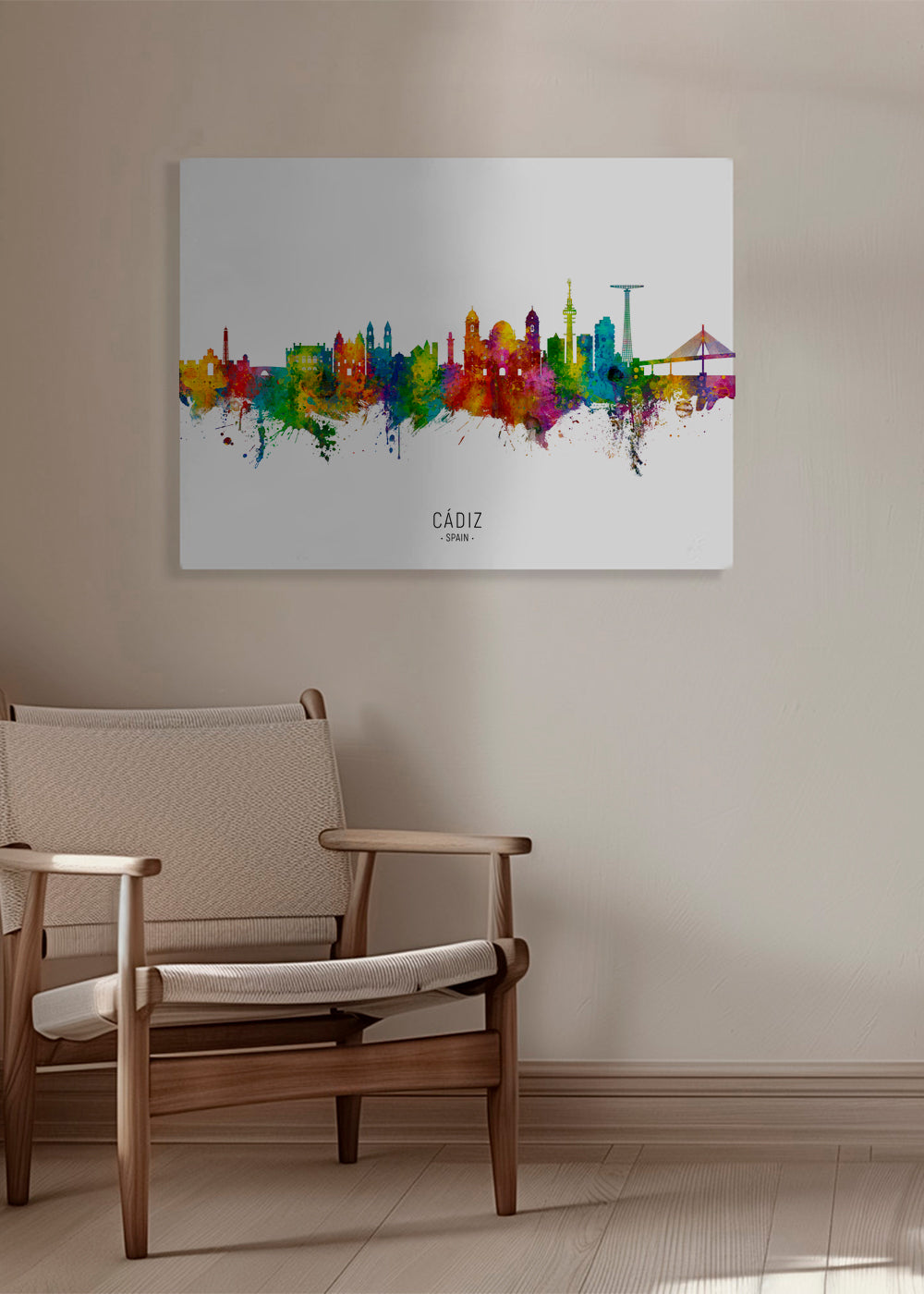 Køkkenkunst Cádiz farverig skyline