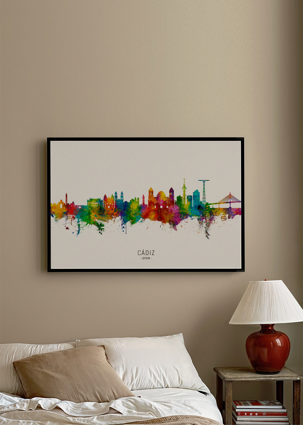 Køkkenkunst Cádiz farverig skyline