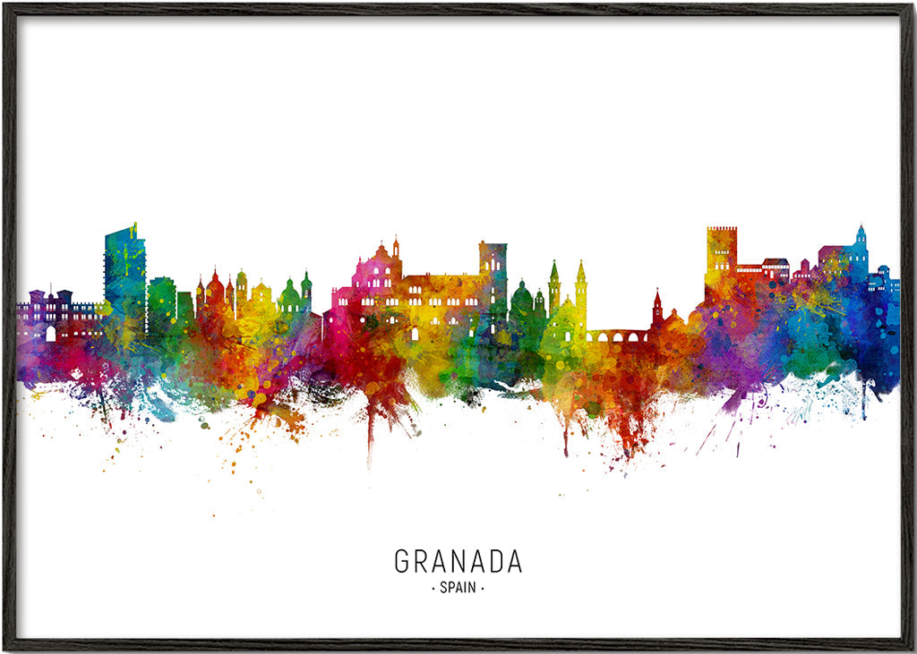 Køkkenkunst Granada farverig skyline