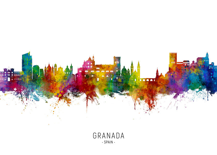 Køkkenkunst Granada farverig skyline